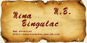 Mina Bingulac vizit kartica